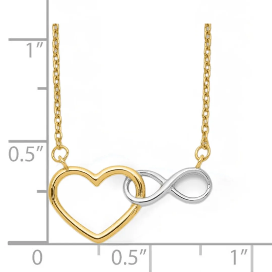 10k Gold Heart Infinity Pendant Necklace