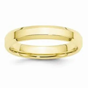 10k Yellow Gold 4mm Bevel Edge Comfort Fit Wedding Band Ring