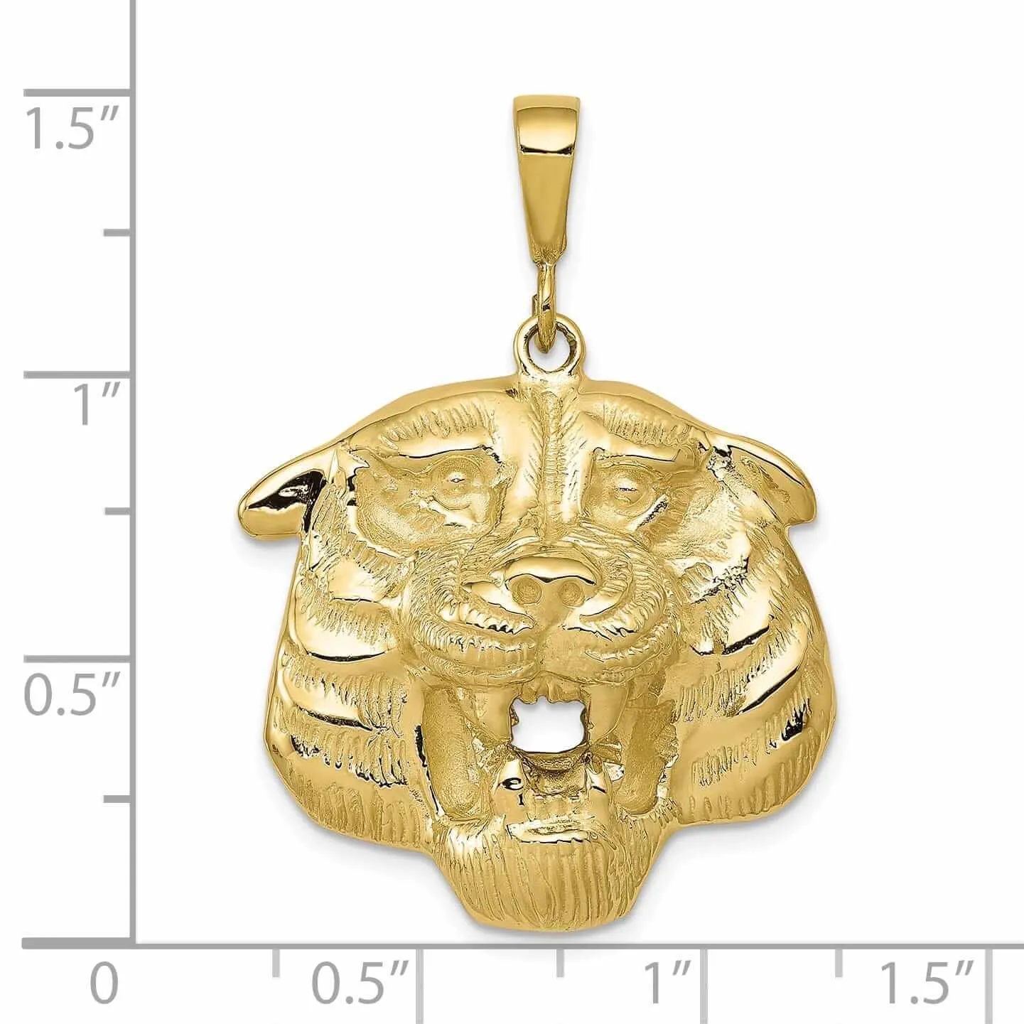 10k Yellow Gold Polished Tigers Head Pendant