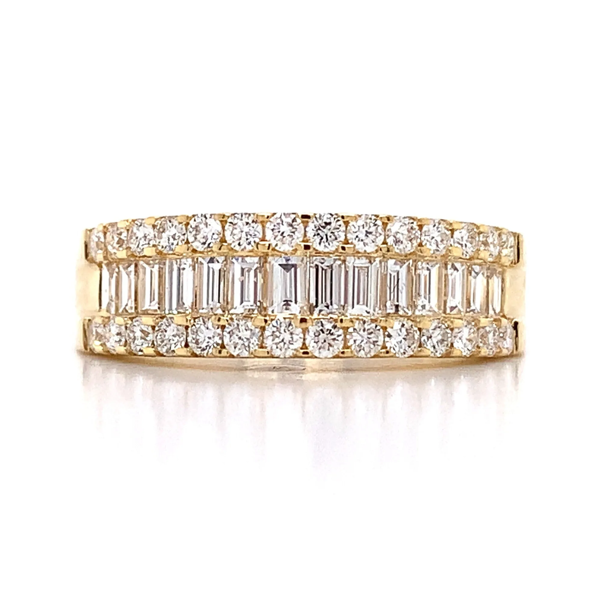 1.11ct tw Diamond Three Row Anniversary Half Eternity Band Ring