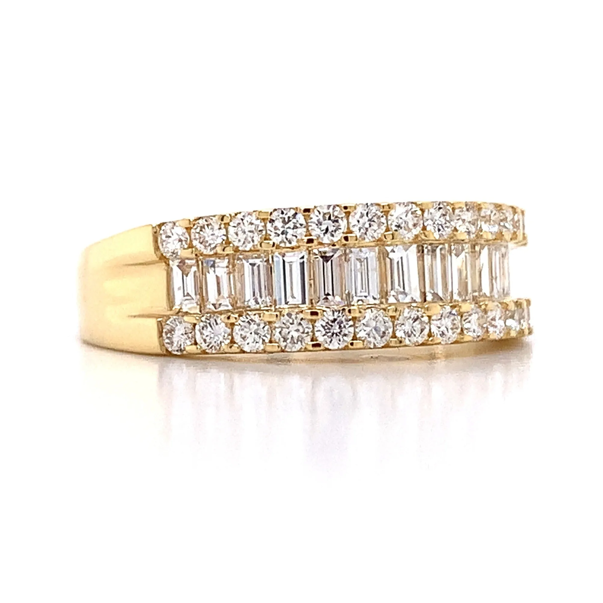 1.11ct tw Diamond Three Row Anniversary Half Eternity Band Ring