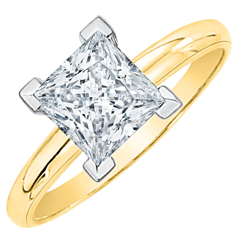 1/2 ct. K - SI1 Princess  Cut Diamond Solitaire Engagement Ring in 14k Gold