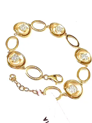 14K GOLD DROPLET ALL AROUND DIAMOND BRACELET