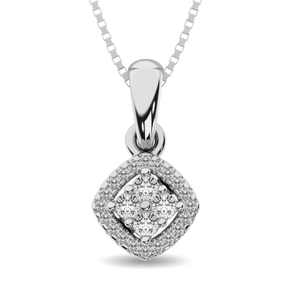 14K White Gold 1/10 Ct.Tw.Diamond Fashion Pendant