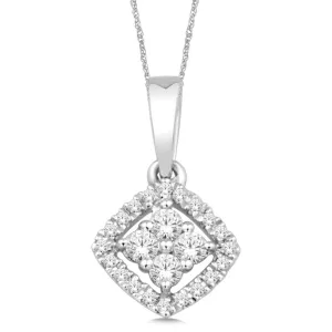 14K White Gold 1/10 Ct.Tw.Diamond Fashion Pendant