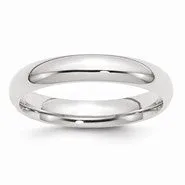 14k White Gold 4mm Comfort-Fit Wedding Band Ring