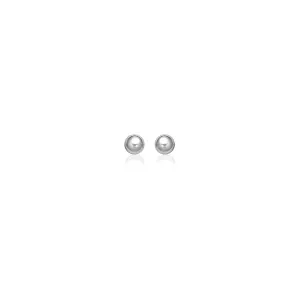 14k White Gold Spherical Stud Earrings (3.0 mm)