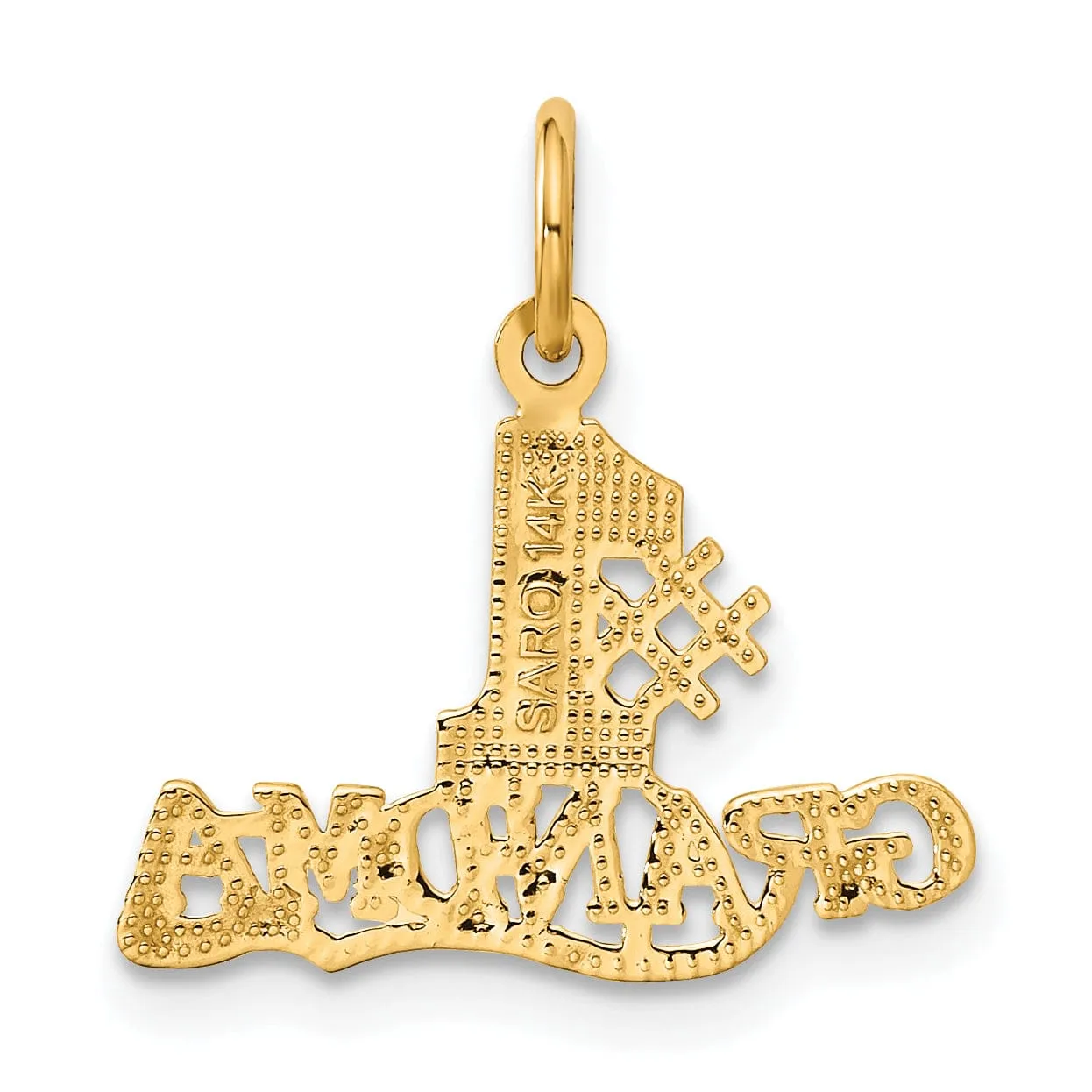 14k Yellow Gold #1 Grandma Charm Pendant