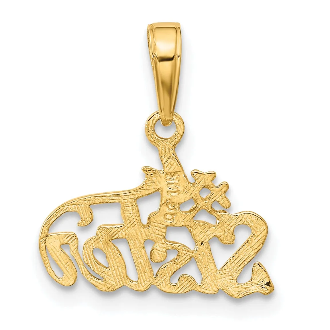 14k Yellow Gold #1 Sister Charm Pendant