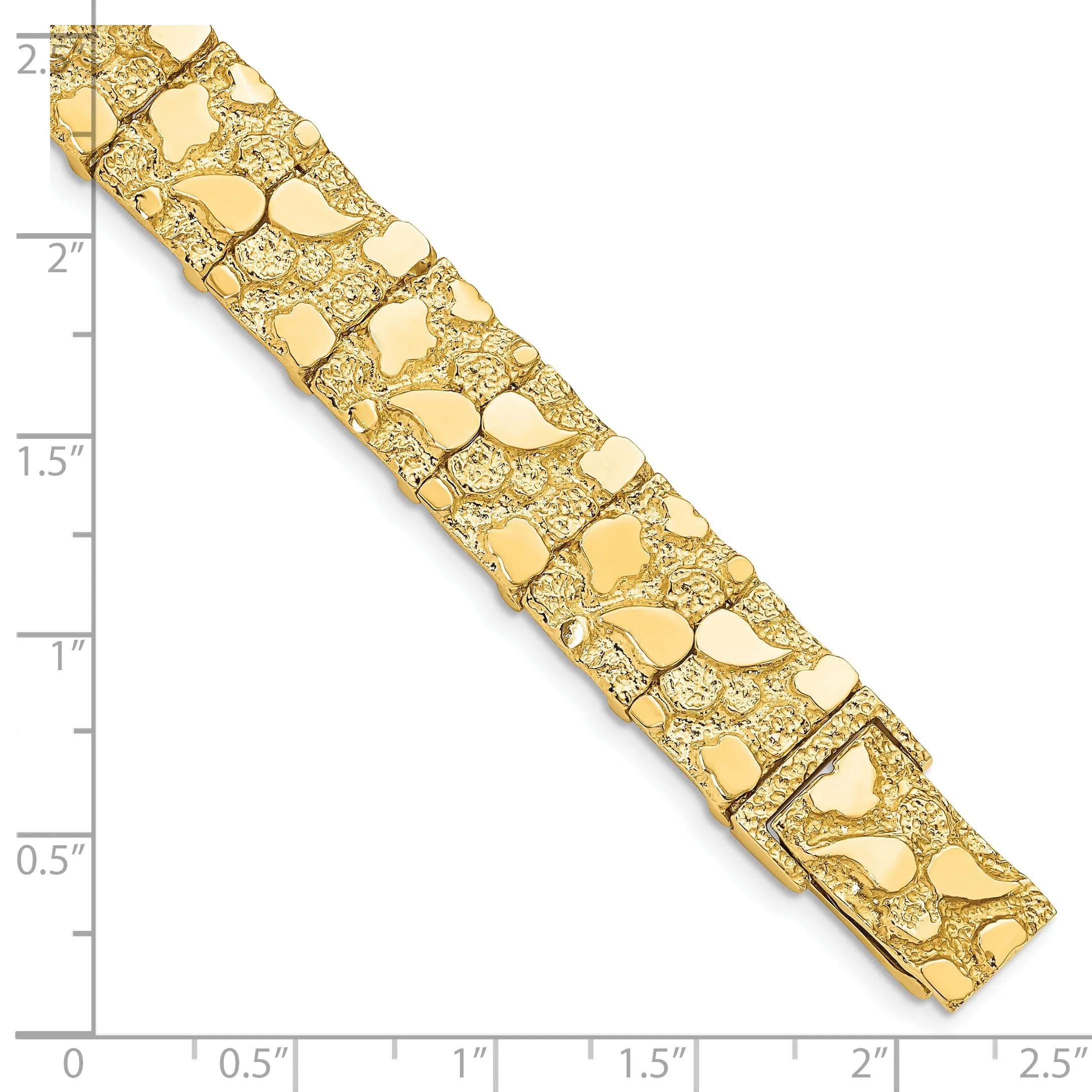 14k Yellow Gold 12.50MM Nugget Bracelet