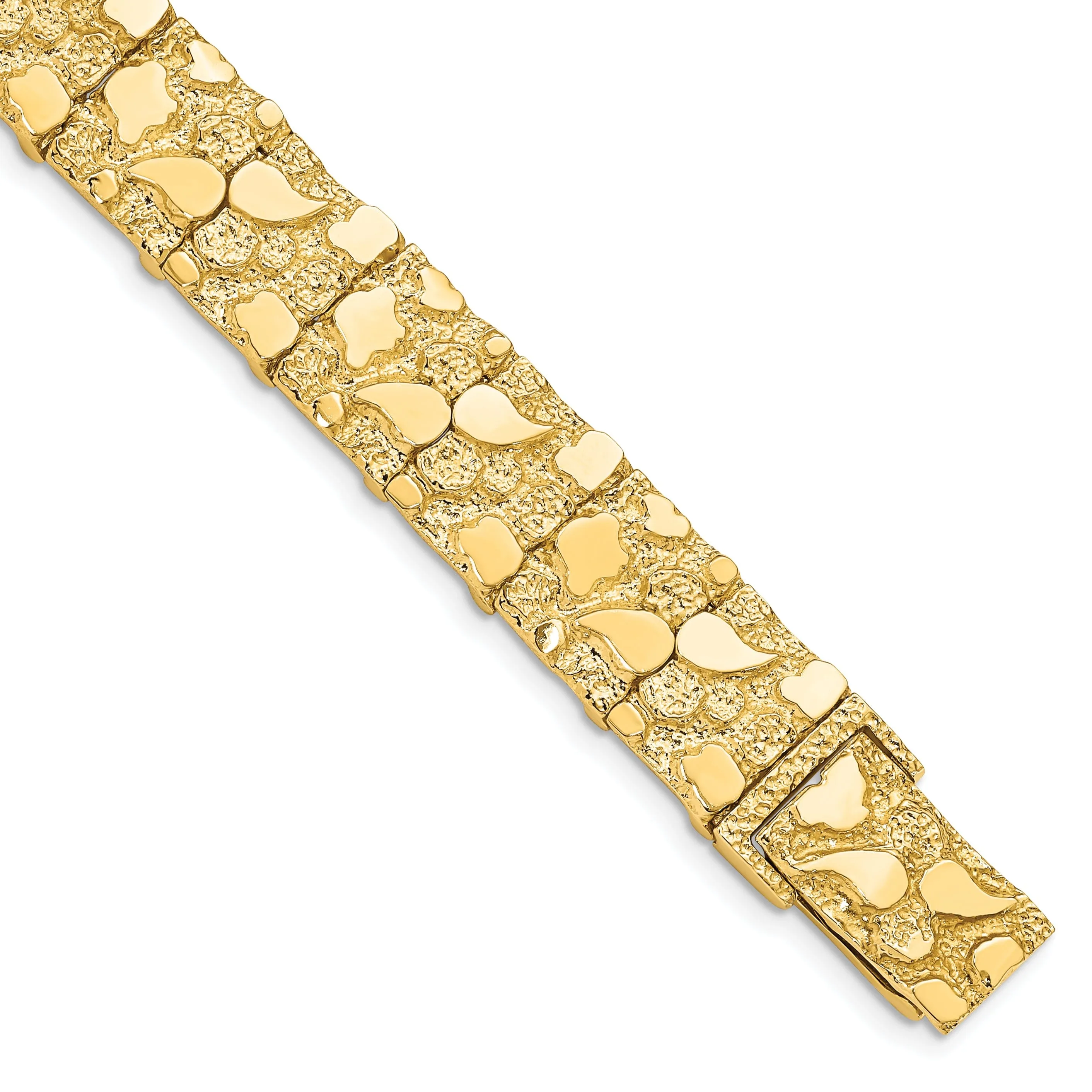 14k Yellow Gold 12.50MM Nugget Bracelet