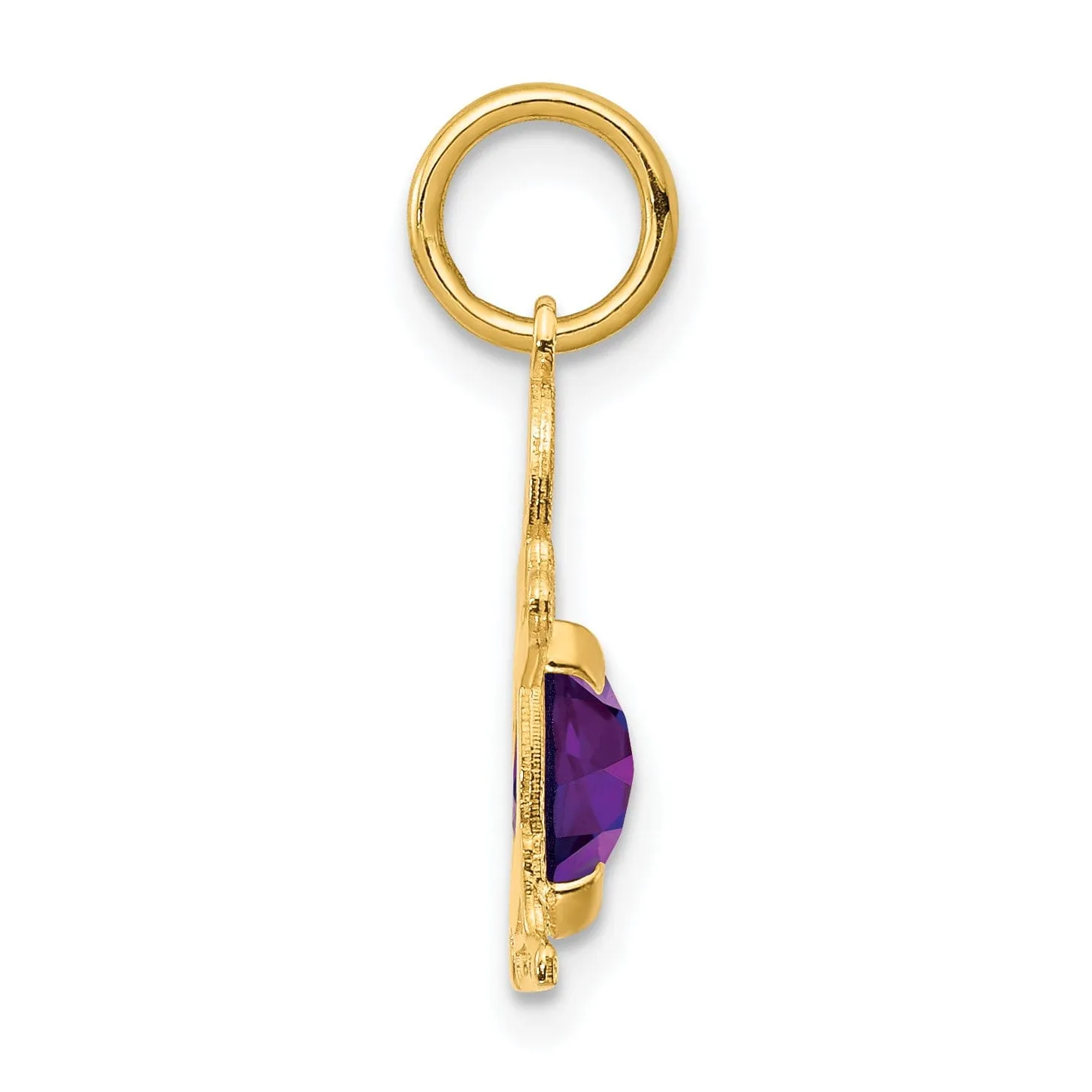 14k Yellow Gold Boy Oval Genuine Amethyst