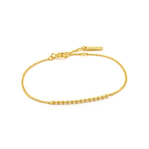 14K Yellow Gold Plated Ball Bar Bracelet by Ania Haie