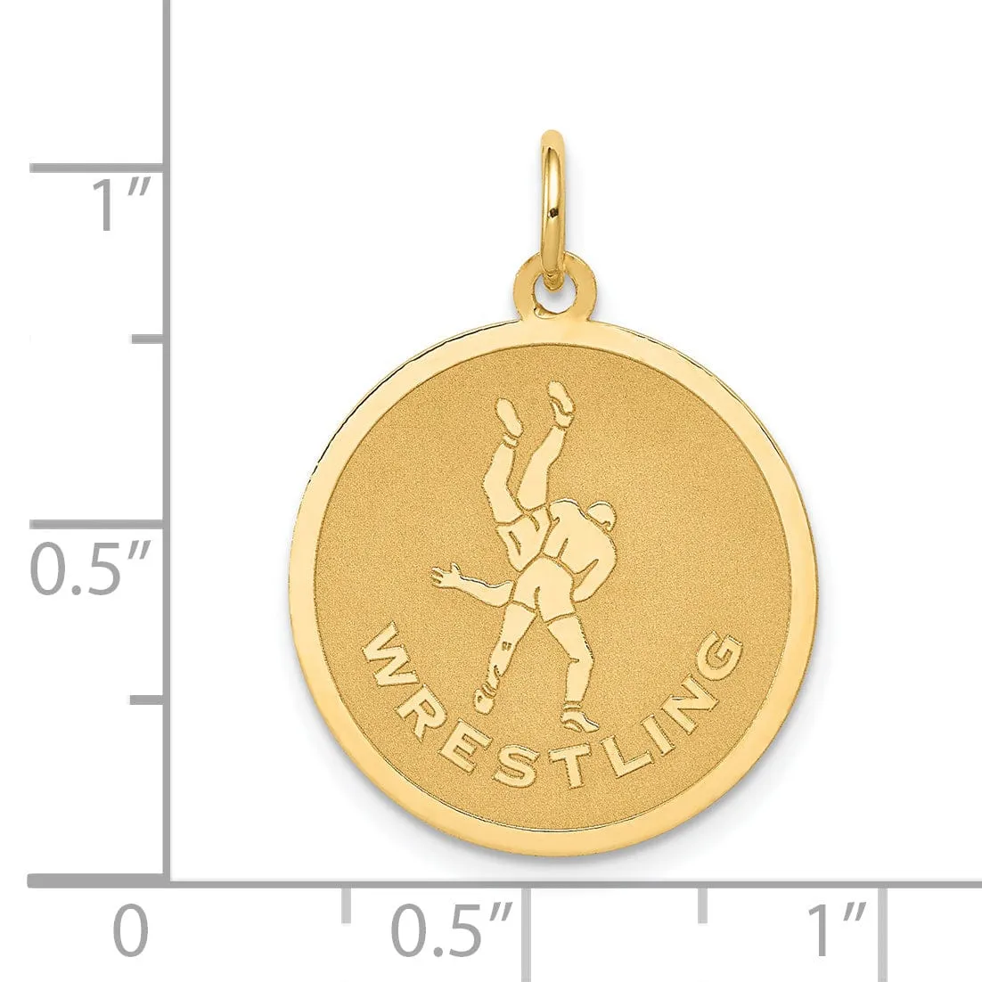 14k Yellow Gold Polished Wrestling Pendant