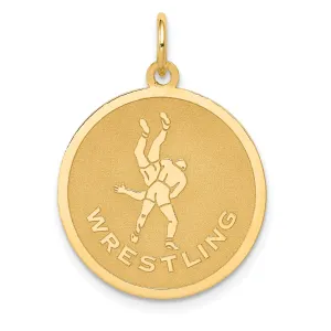 14k Yellow Gold Polished Wrestling Pendant