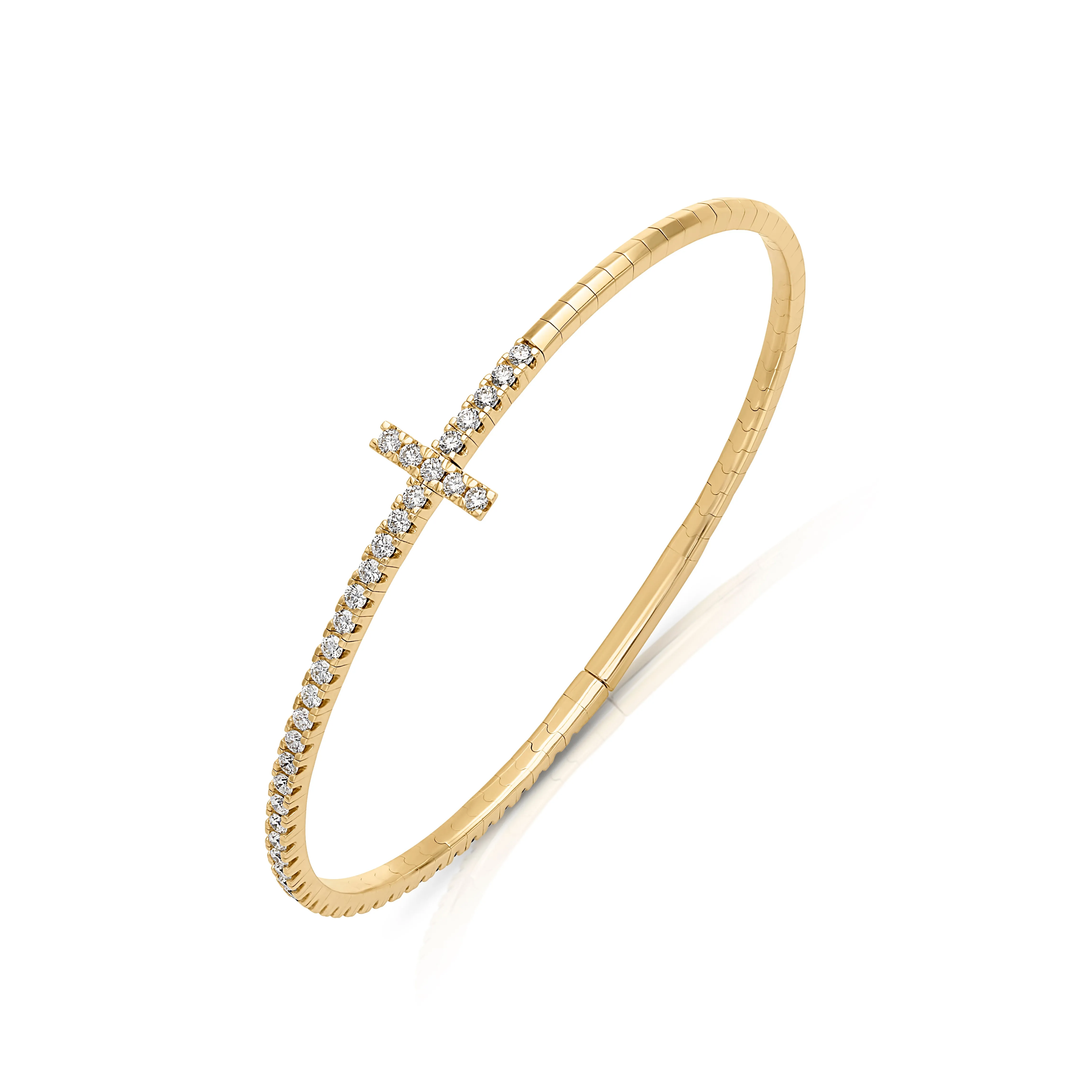 14KY Diamond Cross Flex Bracelet