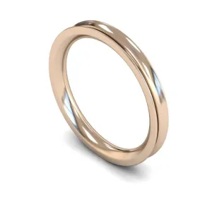 18ct Rose Gold Heavy Weight Concave 2.5mm Wedding Ring