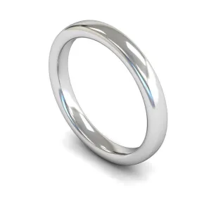 18ct White Gold Heavy Weight Slight Court 3mm Wedding Ring