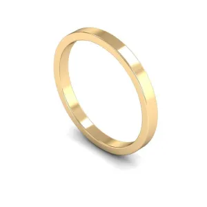 18ct Yellow Gold Light Weight Flat 2mm Wedding Ring