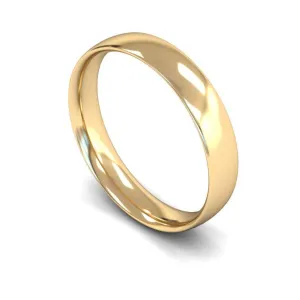 18ct Yellow Gold Light Weight Traditional Court 4mm Wedding Ring