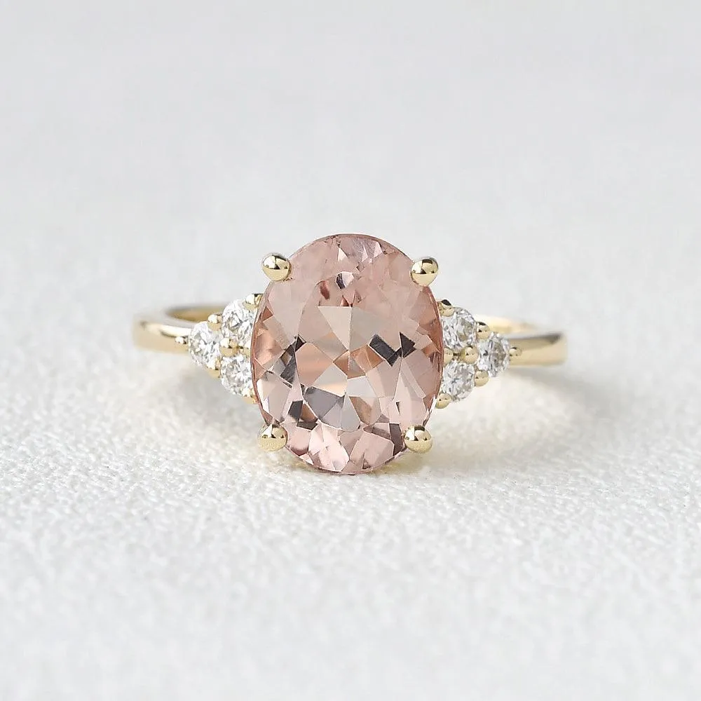 3.0ct Oval Morganite Classic Vintage Ring