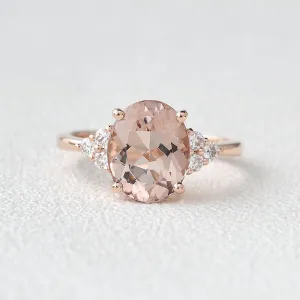 3.0ct Oval Morganite Classic Vintage Ring