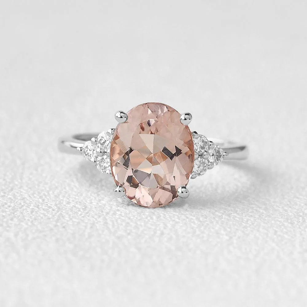 3.0ct Oval Morganite Classic Vintage Ring