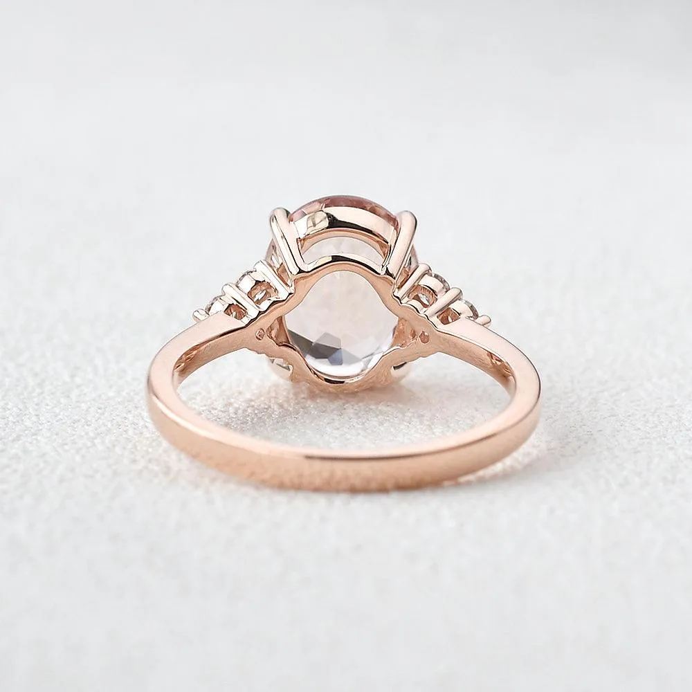 3.0ct Oval Morganite Classic Vintage Ring