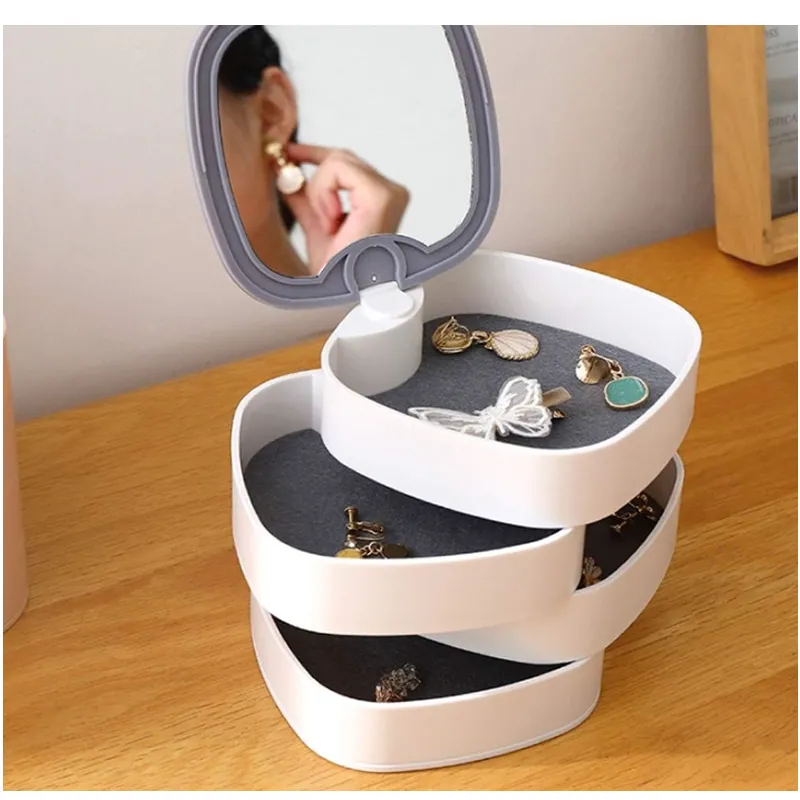 360 - Degree Rotating Jewelry Organizer With Mirror Eo-2