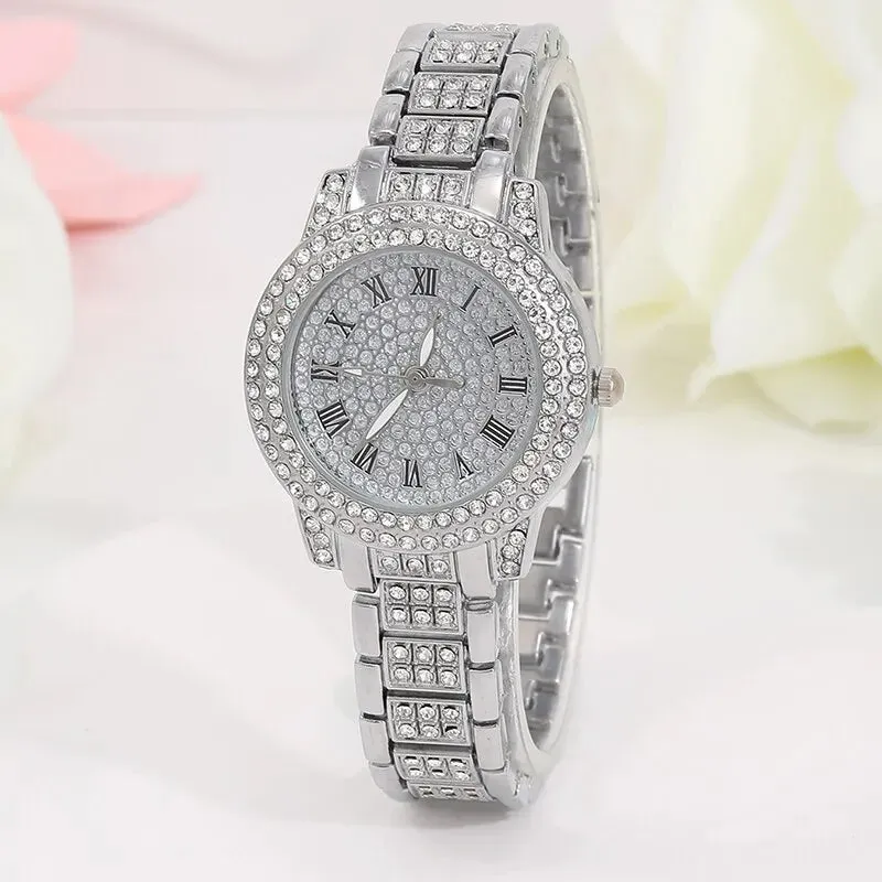 5-Piece Women’s Jewelry Watch Set | Elegant Analog Wristwatch & Bracelet Gift for Her | Simple & Casual Design