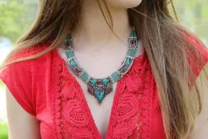 6 Heishi Strands of Turquoise Tibetan Necklace