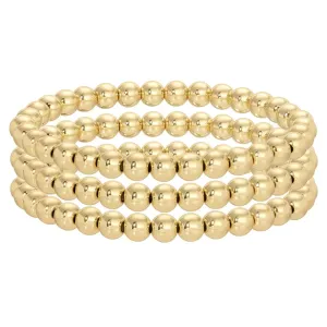 6mm Gold Bead Stretch Bracelets