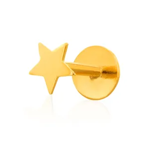 9ct Yellow Gold Single 4mm Star Cartilage Stud Earring