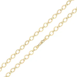 9K Yellow Gold Flat Oval Link Bracelet 7.5"