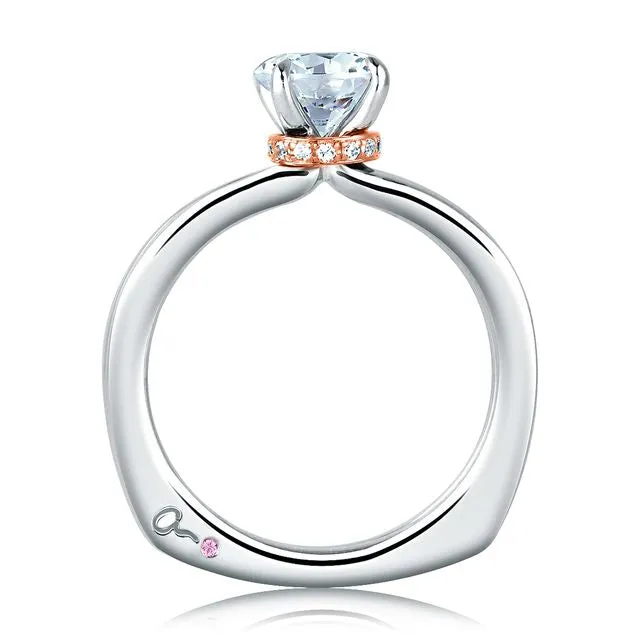 A.Jaffe Engagement Rings Golden Single Collar Solitaire Engagement Ring MES581/106