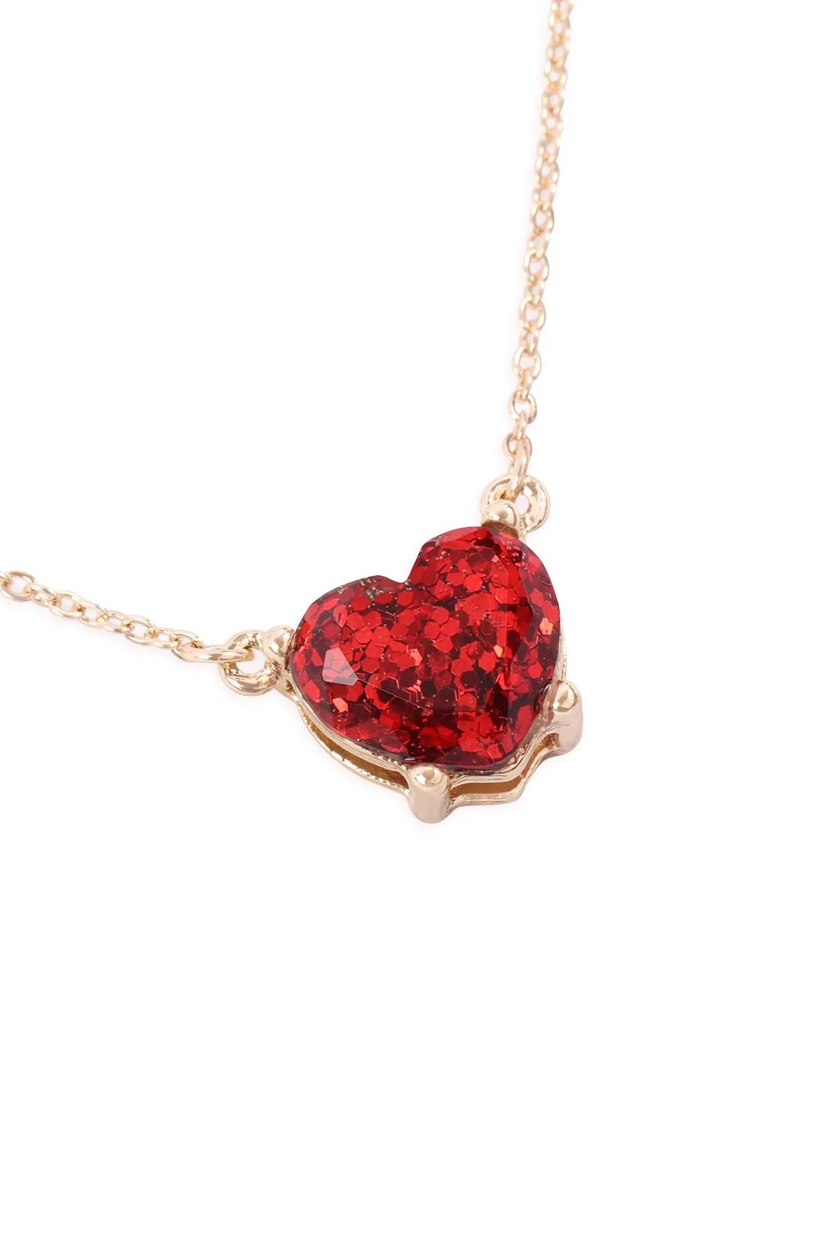 An0105 - Heart Glitter Epoxy Necklace