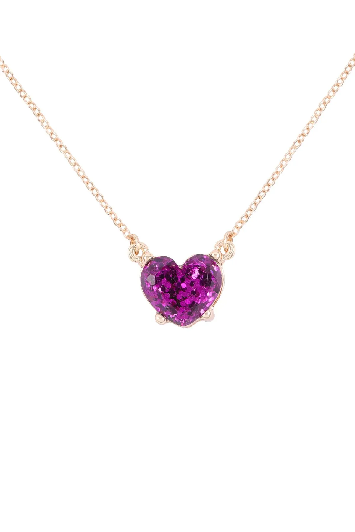 An0105 - Heart Glitter Epoxy Necklace