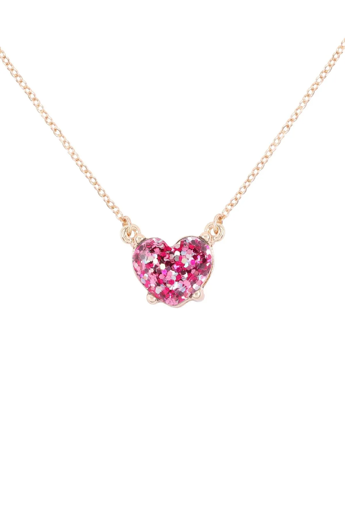 An0105 - Heart Glitter Epoxy Necklace