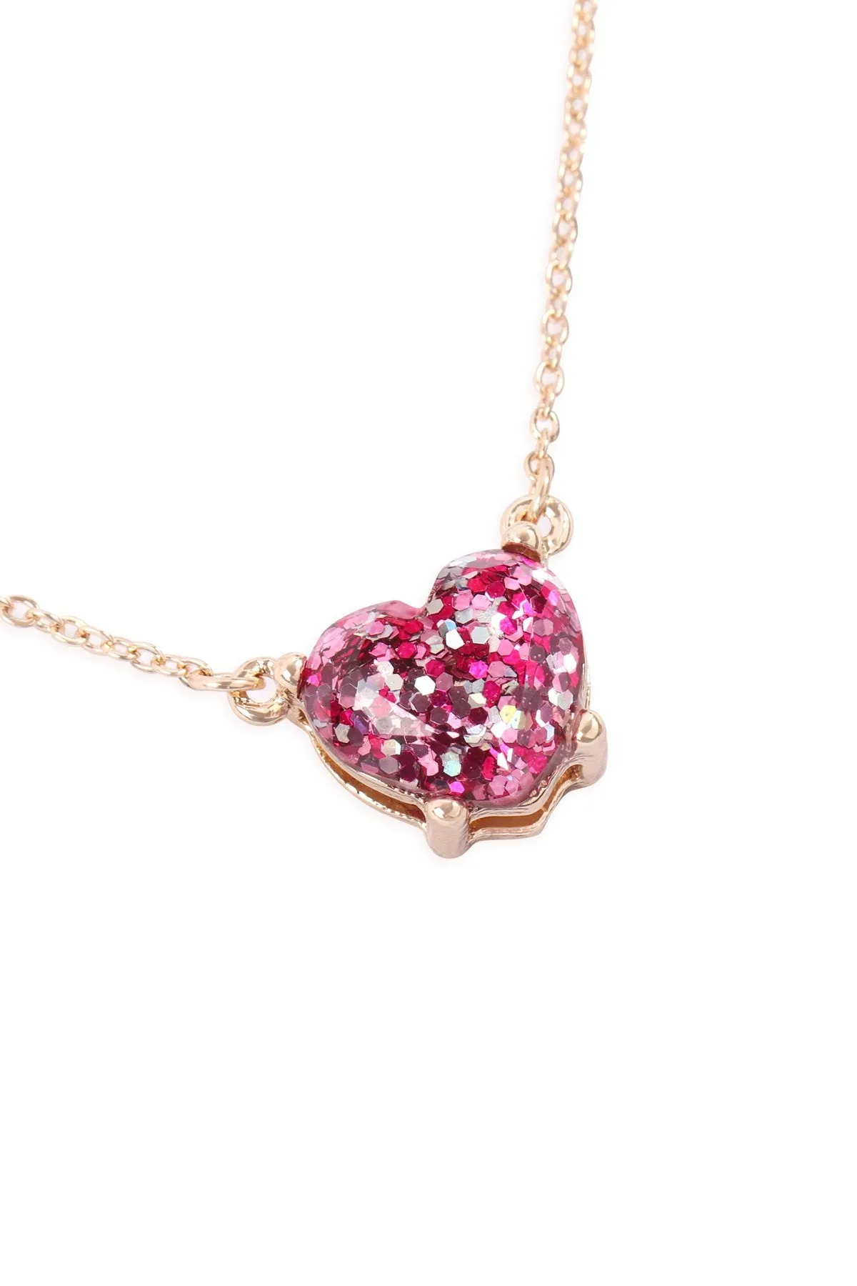 An0105 - Heart Glitter Epoxy Necklace