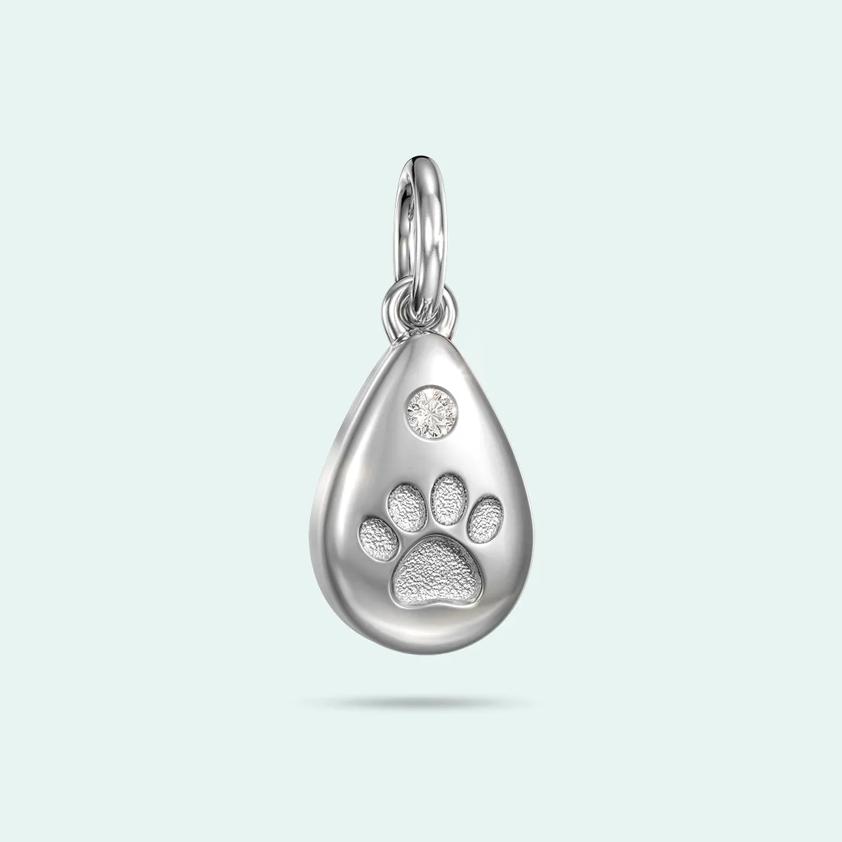 Ashes Charm - The Paw Print Love Drop