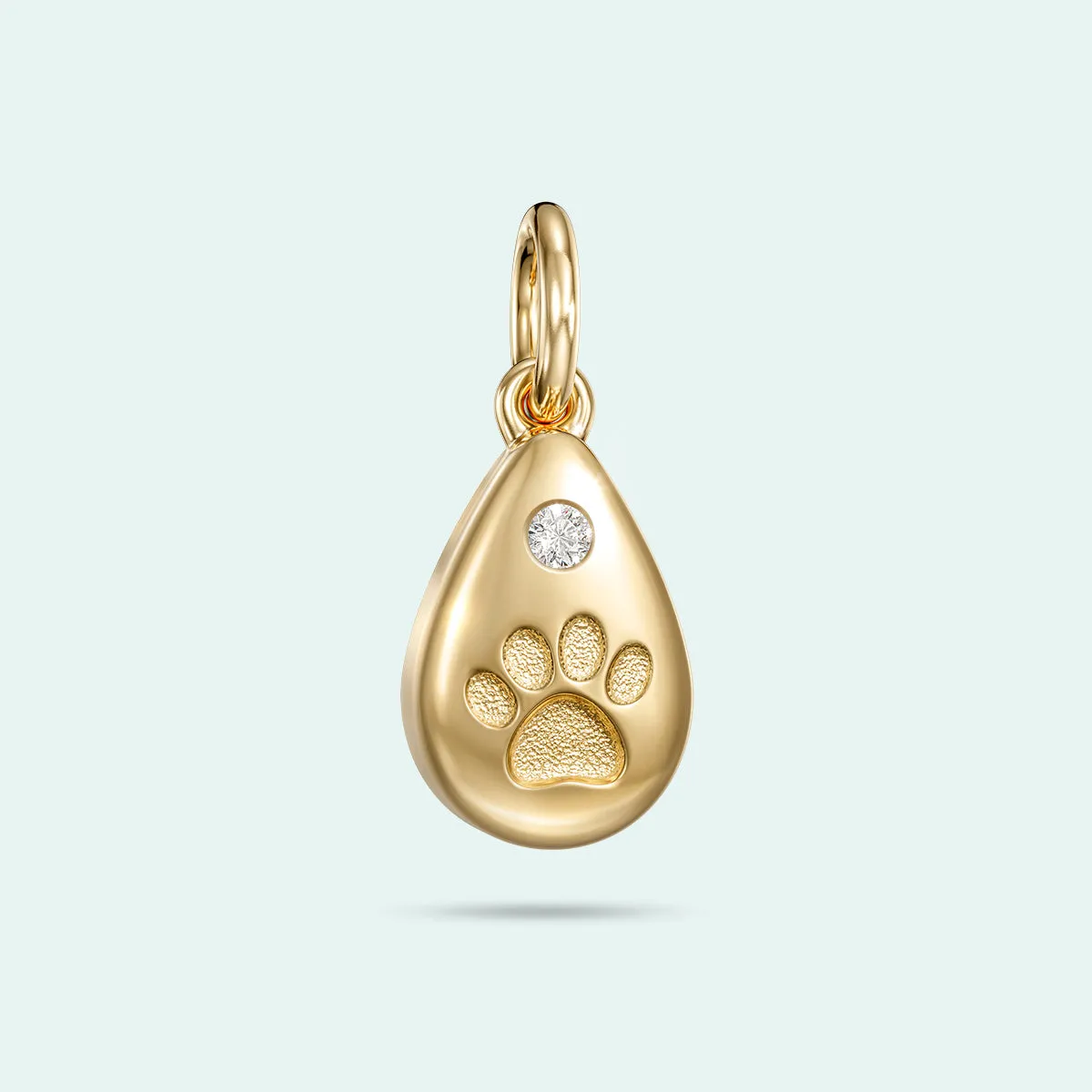 Ashes Charm - The Paw Print Love Drop