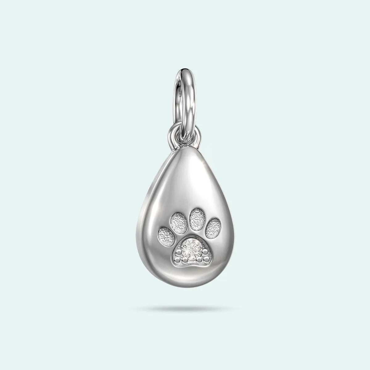 Ashes Charm - The Paw Print Love Drop