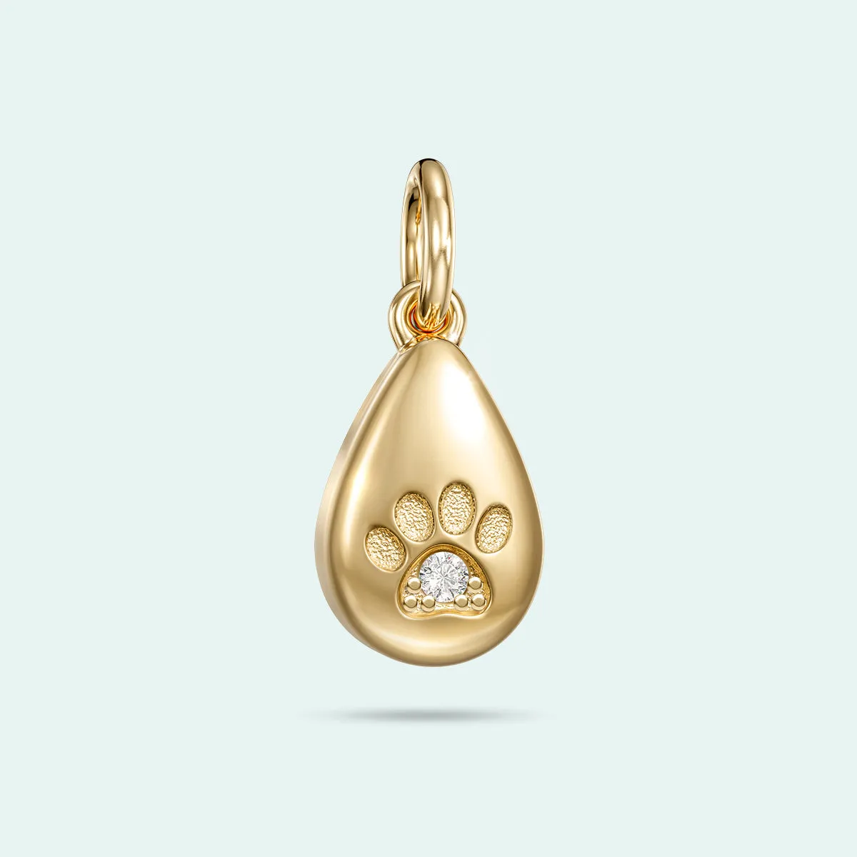 Ashes Charm - The Paw Print Love Drop