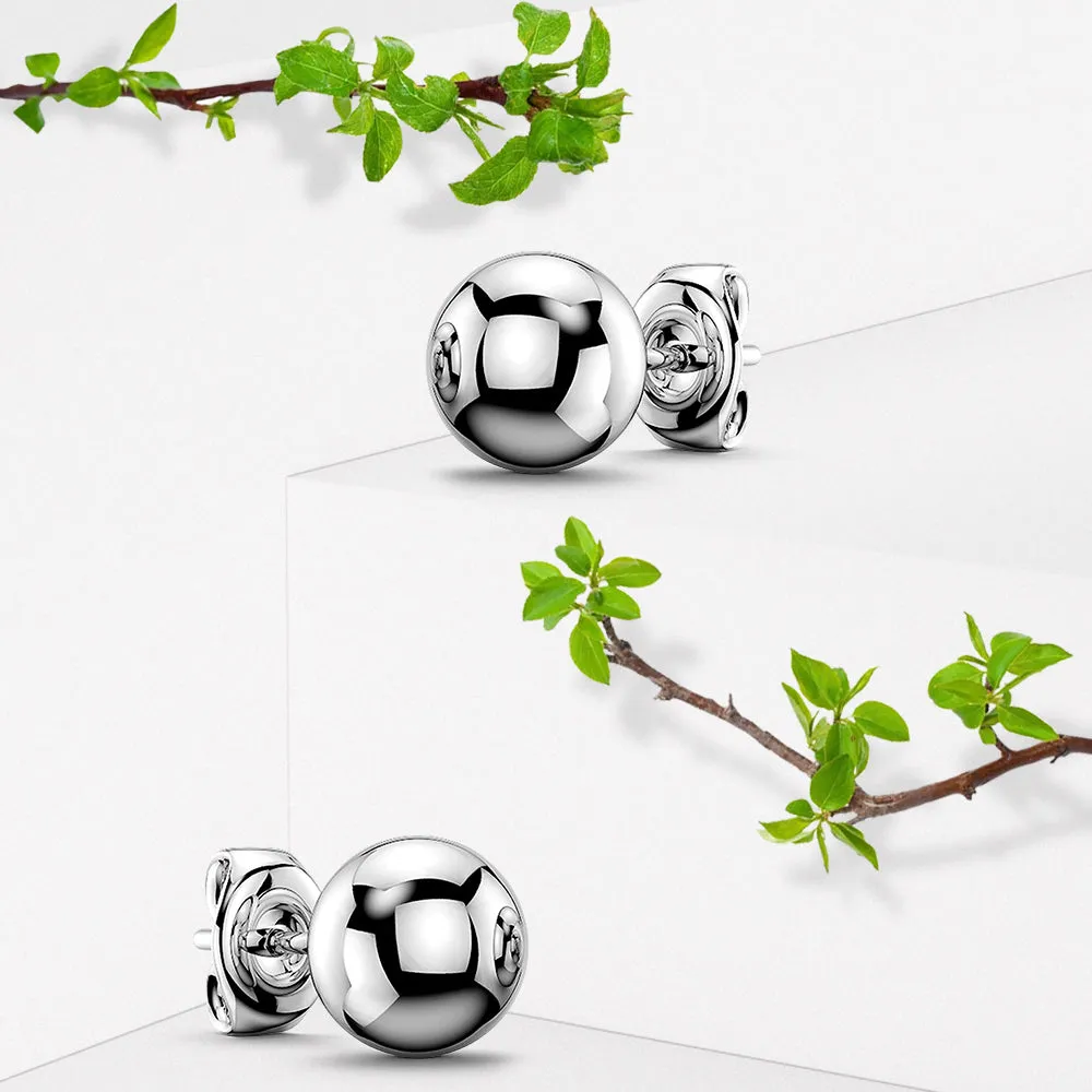 Ball Stud Earrings 8mm