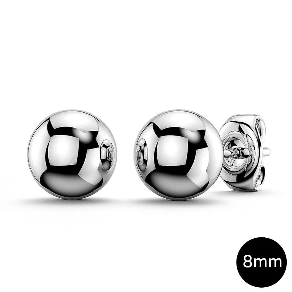 Ball Stud Earrings 8mm