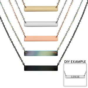 Blank Polished Bar Stainless Steel Necklace / SBB0019