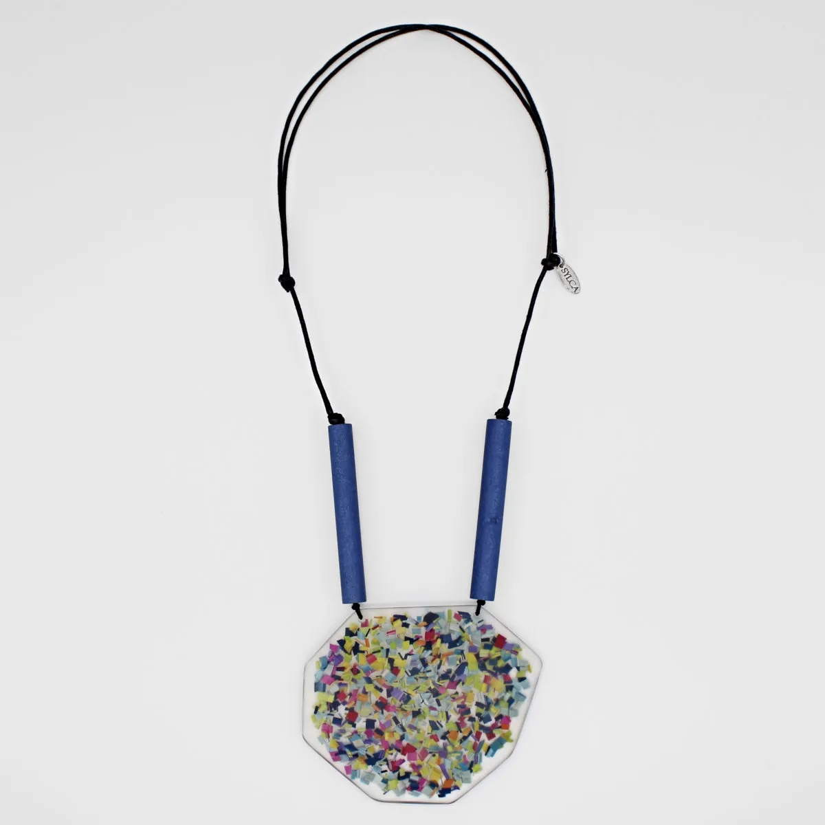 Blue Confetti Pendant Necklace