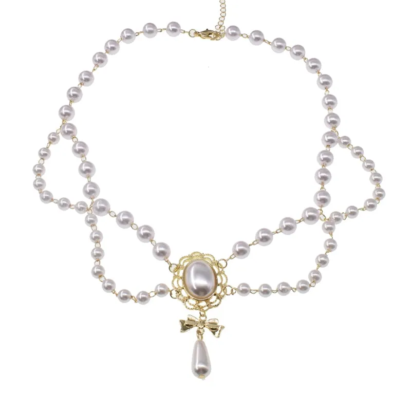 Bow Pearl Necklace PL51847