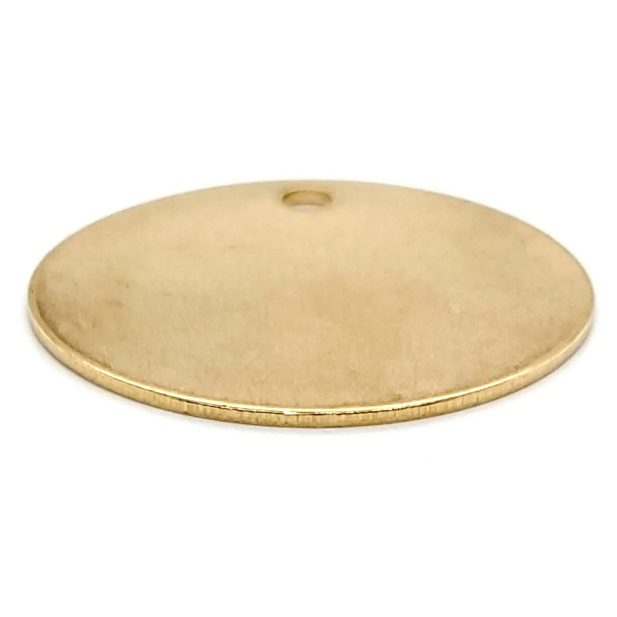 Brass Blank Round Disc Pendant With Hole / SBB0198