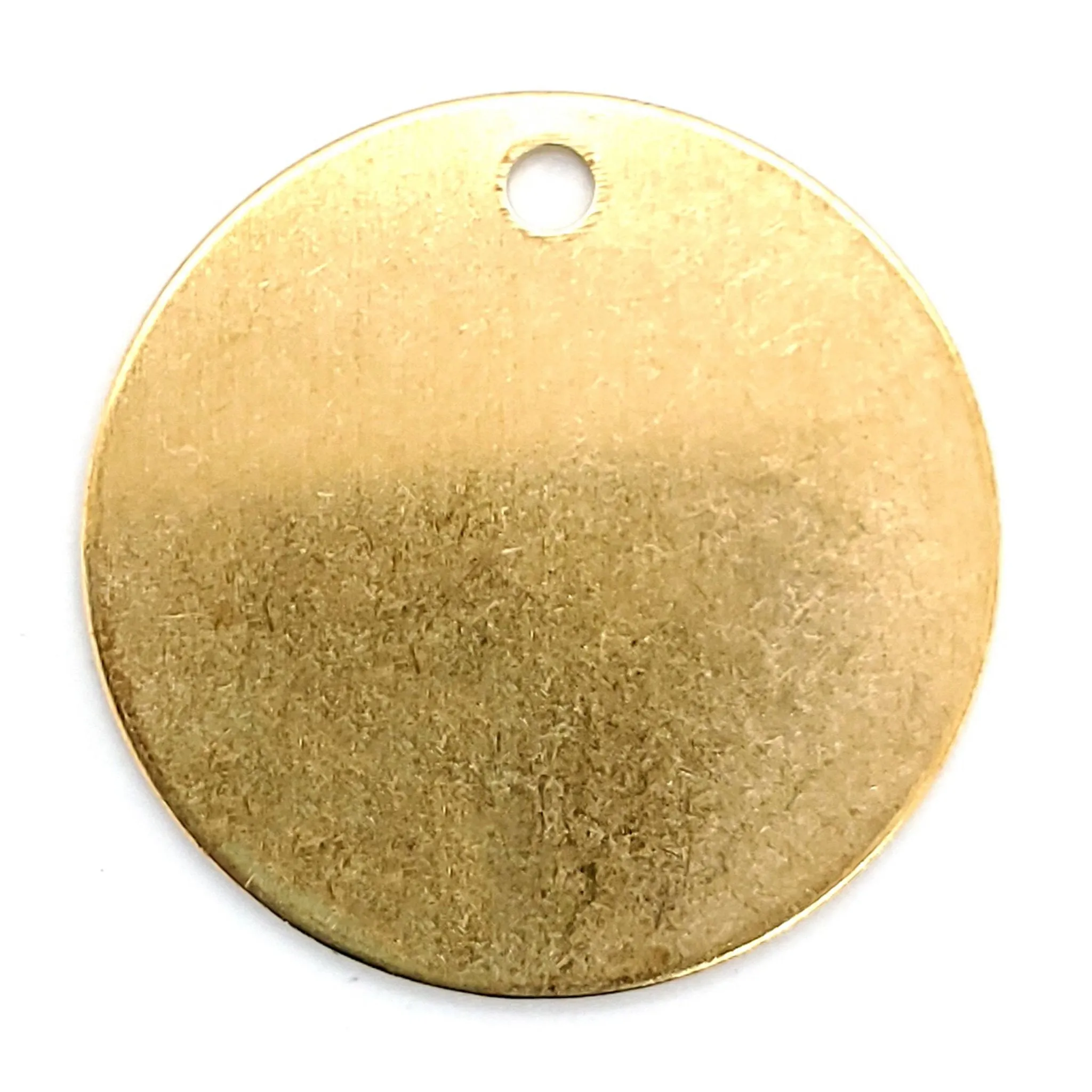 Brass Blank Round Disc Pendant With Hole / SBB0198